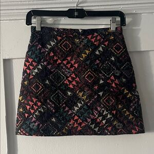 Topshop Multicolor Quilted Geometric Mini Skirt
